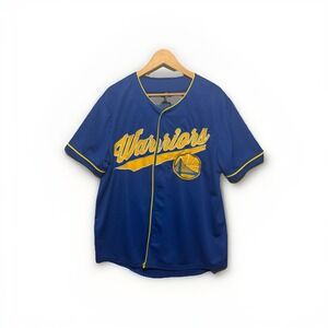 Starter NBA Golden State Warriors #46 Youth Small Button Baseball Jersey Blue